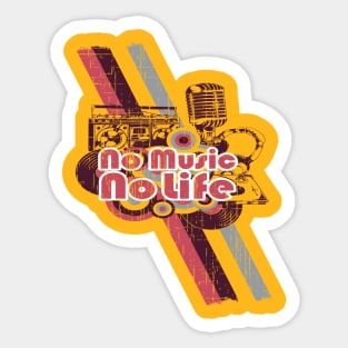 NO MUSIC NO LIFE T SHIRT Sticker